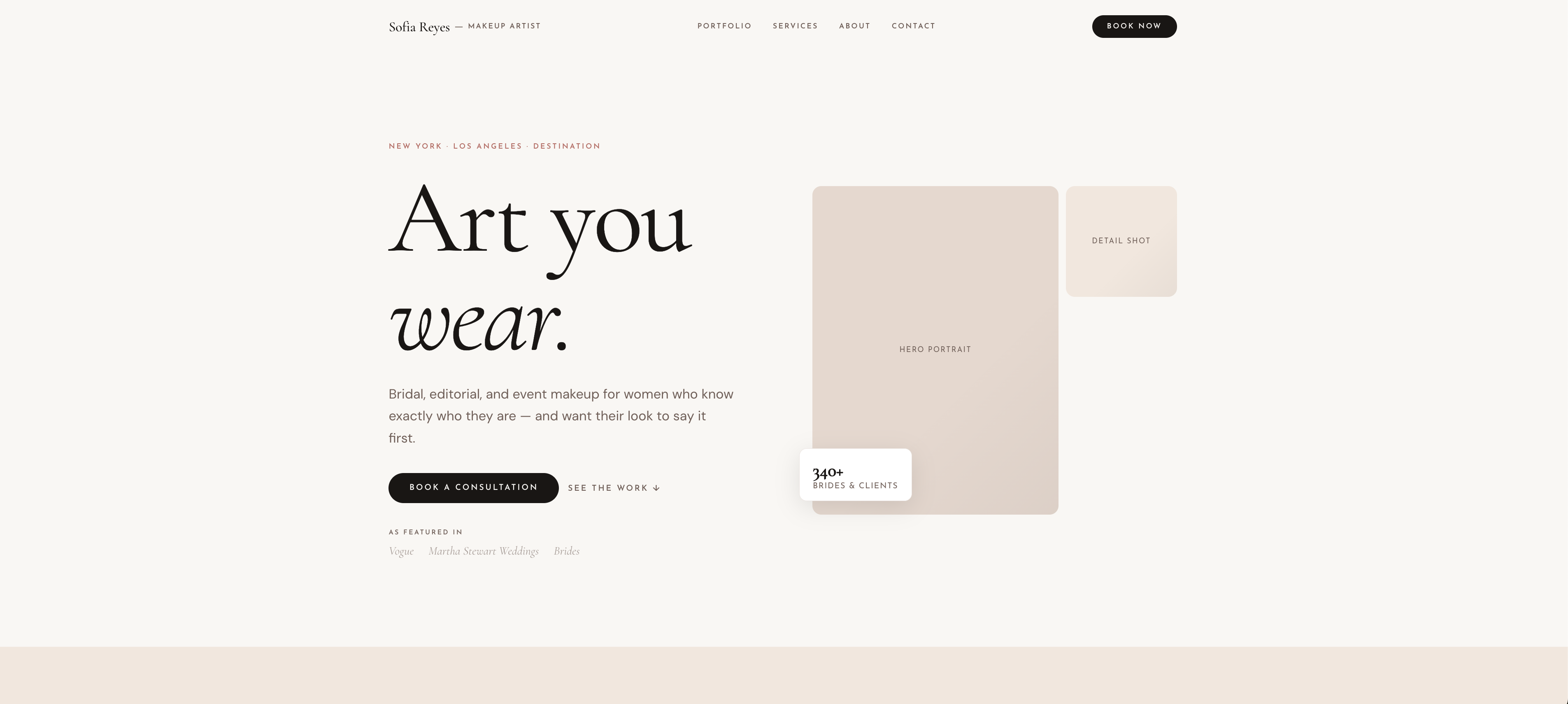 Aria Studio template — warm cream esthetics studio
