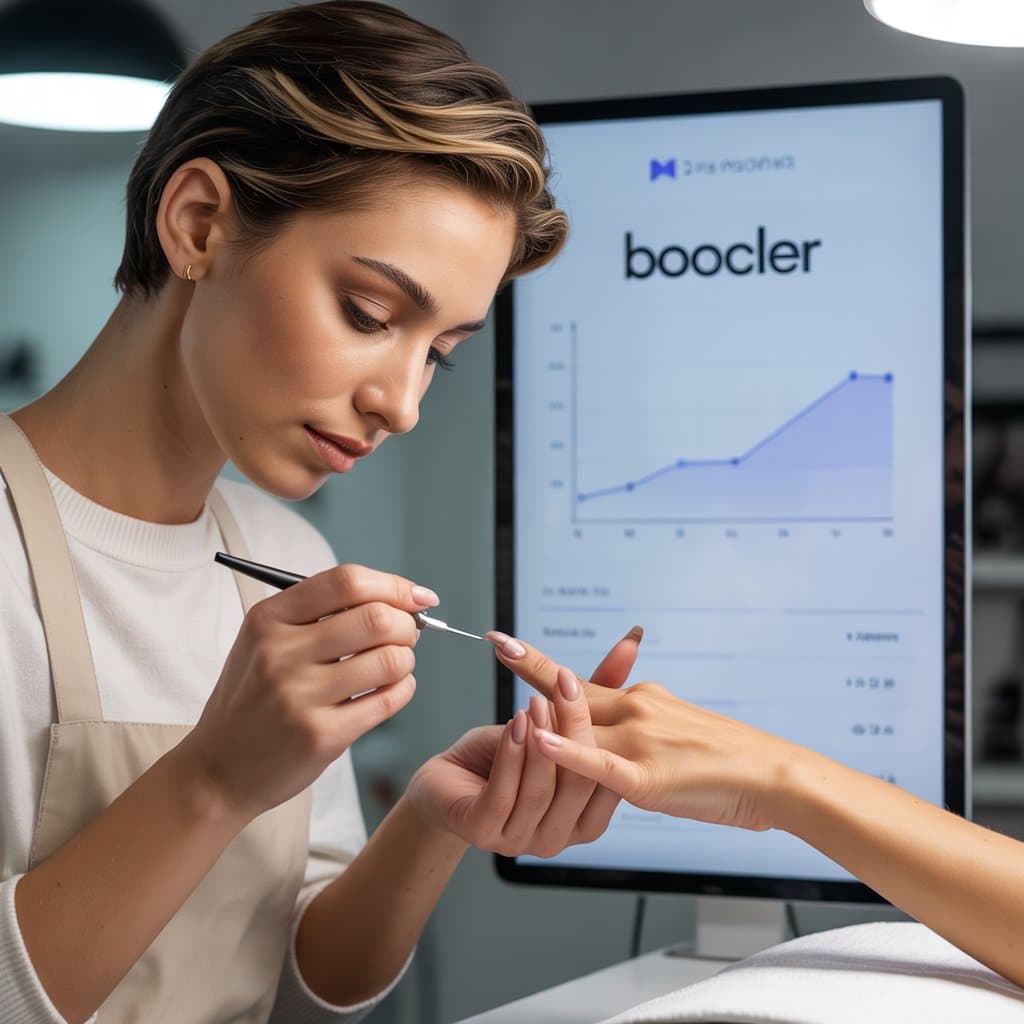 Barber cutting hair with appointment UI